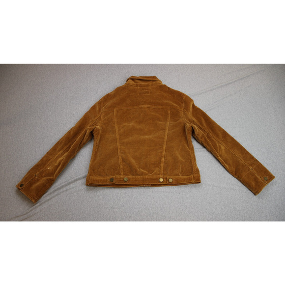 Time and Tru Jacket Womens Large Caramel Cotton Stretch Long Sleeve Button Front - Picture 2 of 8